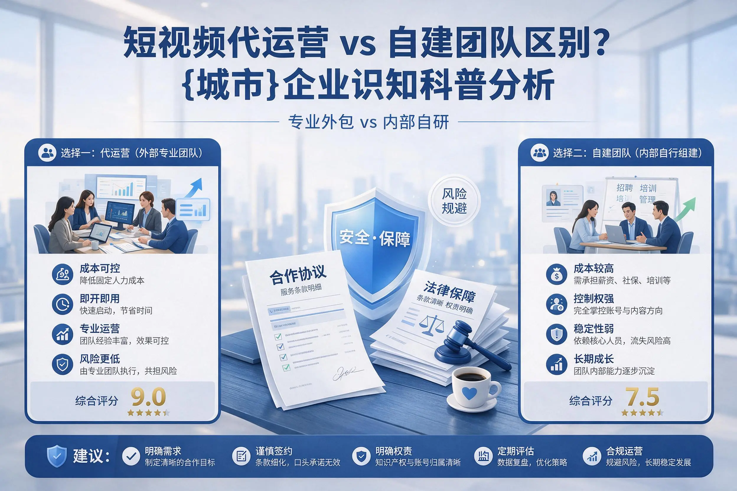 短视频代运营与自建团队区别?双鸭山企业认知科普分析