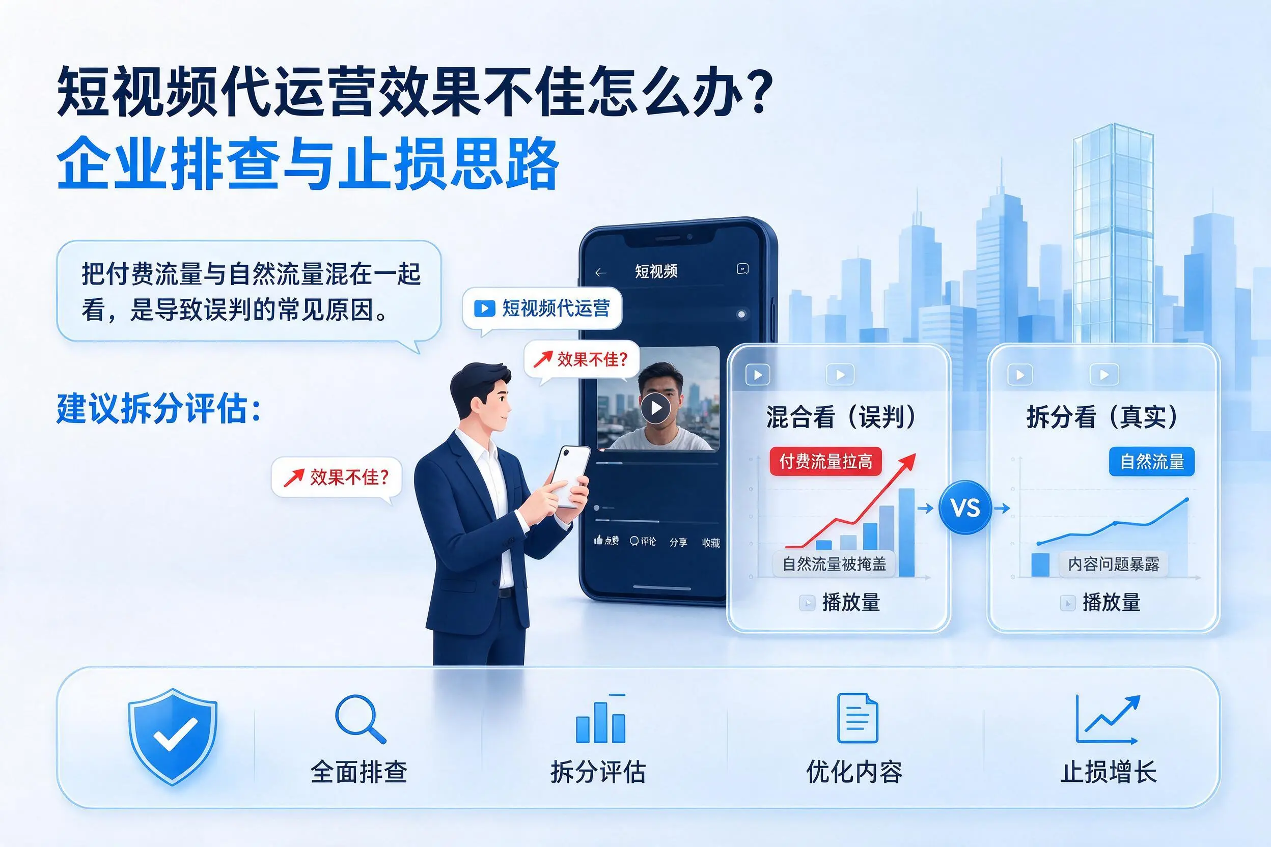 短视频代运营效果不佳怎么办？双鸭山企业排查与止损思路