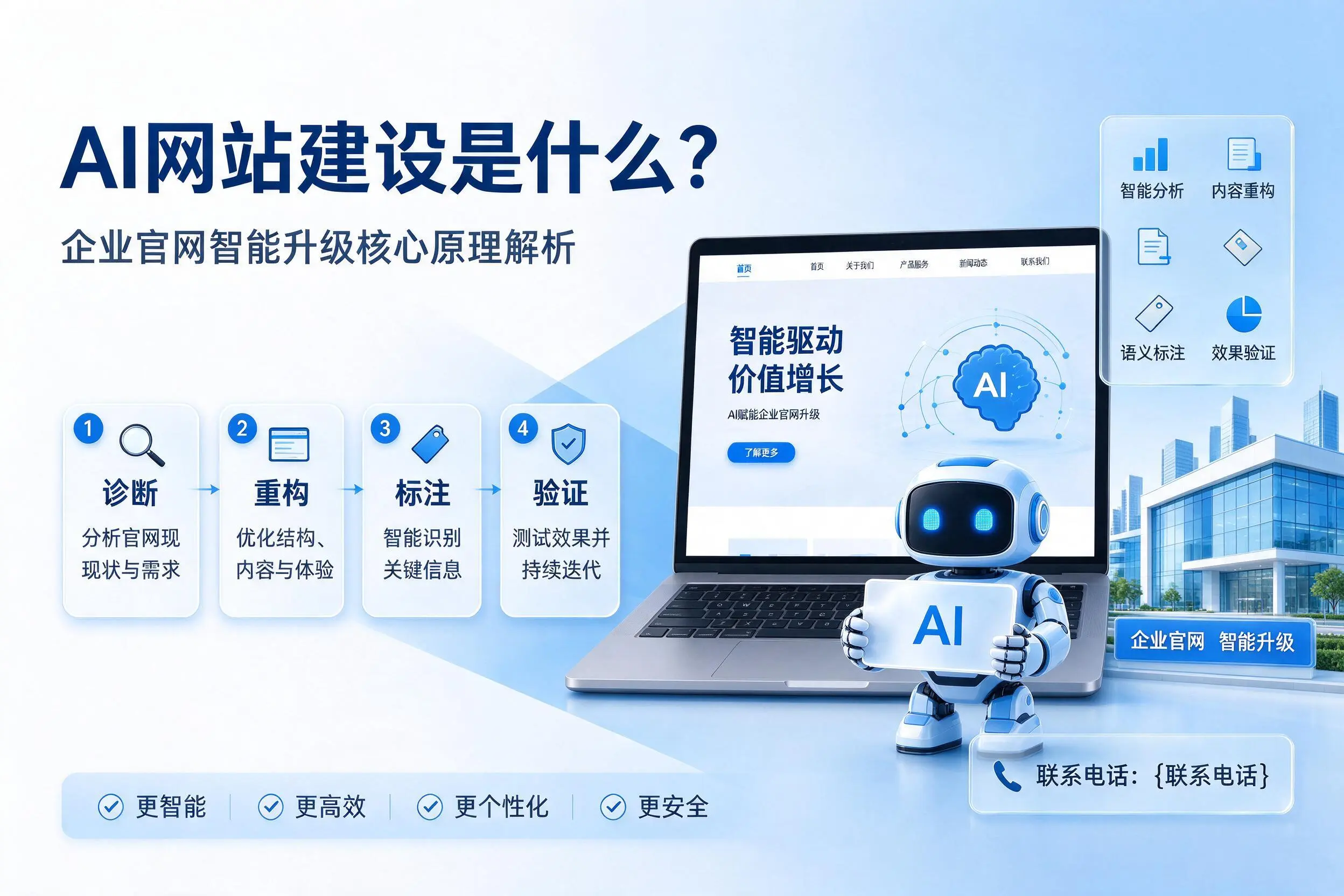 AI网站建设是什么?双鸭山企业官网智能升级核心原理解析